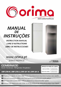 Mode d’emploi Orima ORF 241 W Réfrigérateur combiné