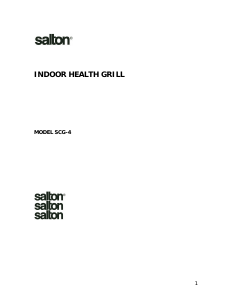Manual Salton SCG-4 Contact Grill