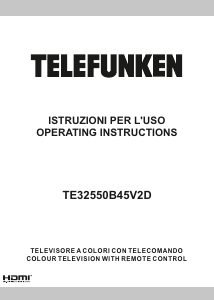 Manual Telefunken TE32550B45V2D LED Television