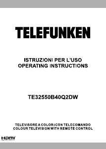 Manual Telefunken TE32550B40Q2DW LED Television
